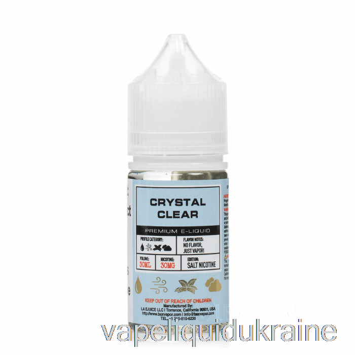 Vape Liquid Ukraine Crystal Clear - BSX Salts Series - 30mL 30mg